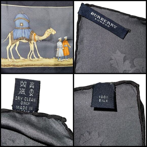 Burberry London 100% Silk Scarf Made in Italy - Picture 6 of 16